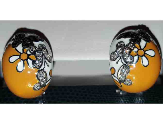 Belle Etoille Sterling and Enamel Earrings by Kranich's Jewelers