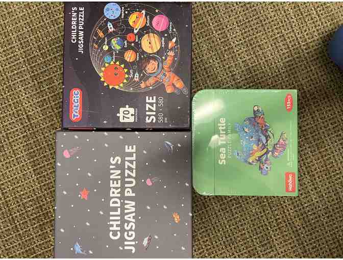 Ocean, Planet, and Stars Jigsaw Puzzle Bundle (ages 4-8)