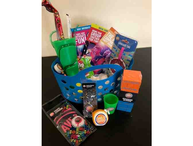 Dave & Busters Basket and 2 $25 Power Cards