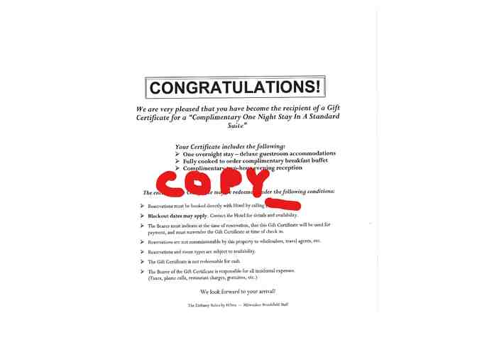 Embassy Suites Brookfield WI - Overnight Stay in King Suite