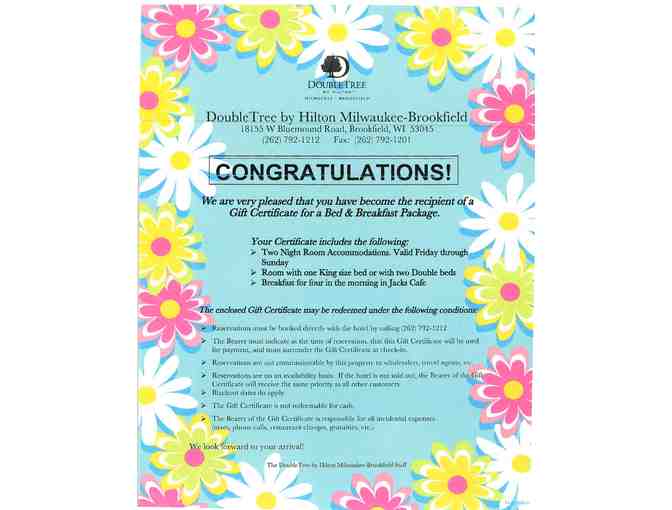 DoubleTree by Hilton Milwaukee Brookfield - Two Night Weekend Stay w Breakfast