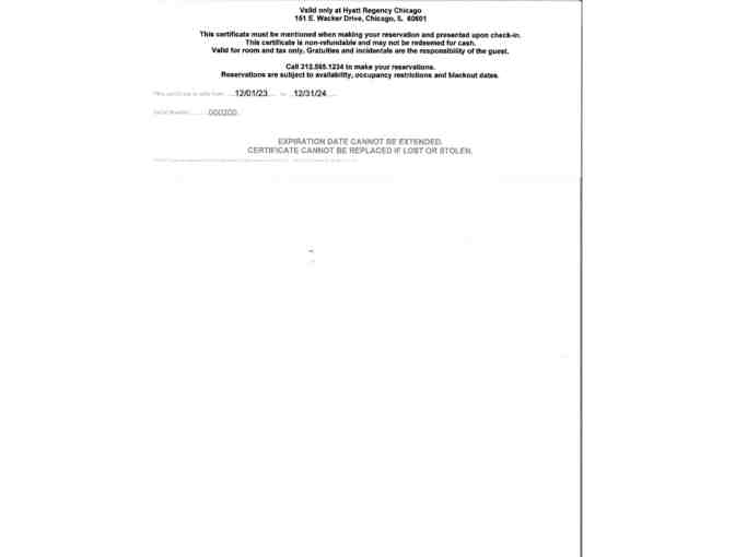 Hyatt Regency Chicago - Two night stay