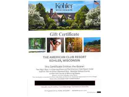 Kohler The American Club Two Night Stay with Golf for Two