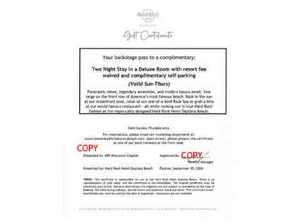 Hard Rock Hotel Daytona Beach Two Night Stay