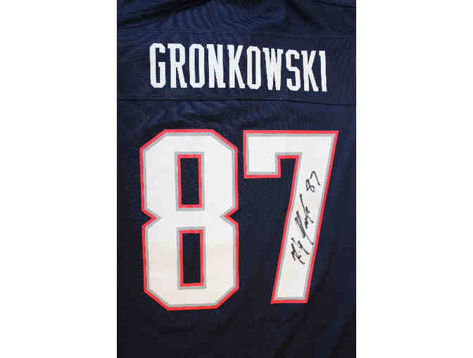 Rob Gronkowski Autographed Nike Jersey (Navy - Youth XL)