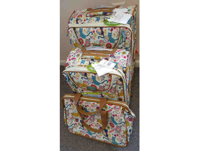 Cat Patterned Luggage Set from the Lily Bloom Furry Friends Collection