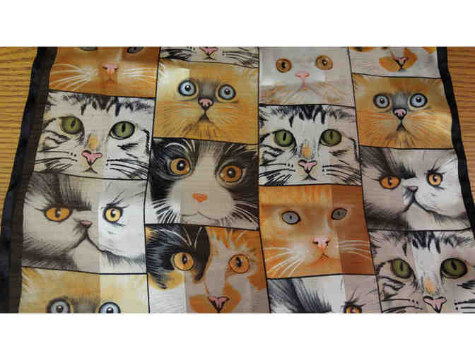 Oblong Kitty Faces Scarf