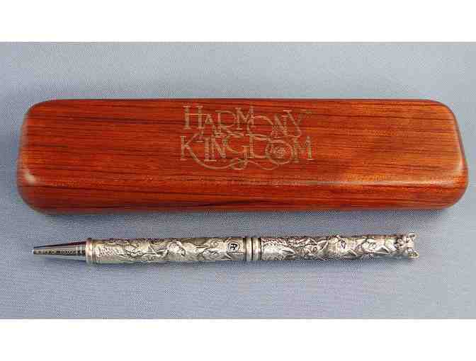 Harmony Kingdom 'Tabby Totem' Pewter Pen in Wooden Box (Limited Ed.)