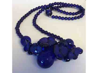 Italian Blue Lucite Necklace by Christina Defalco
