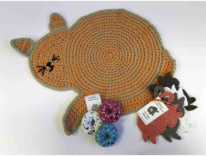 Crochet Cat Mat, Cat Butt Coasters and Cat Nip Donuts - Photo 1