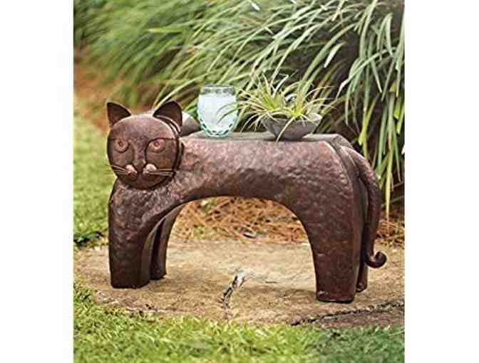 WIND & WEATHER CAT PATIO METAL SIDE TABLE, 27.25 L x 9.75 W x 17 H COPPER - Photo 1