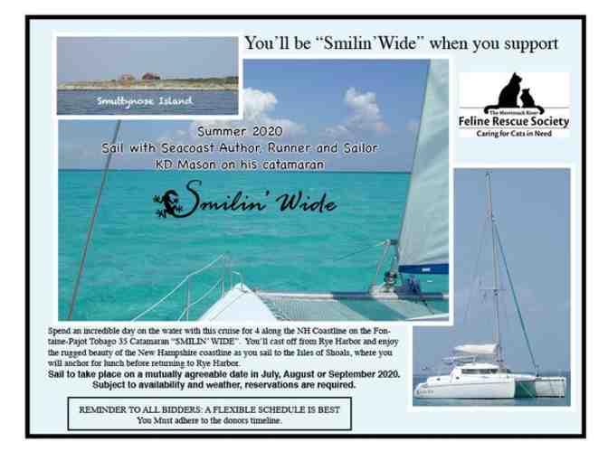 CATAMARAN TRIP FOR FOUR TO ISLE OF SHOALS WITH LOCAL AUTHOR KD MASON