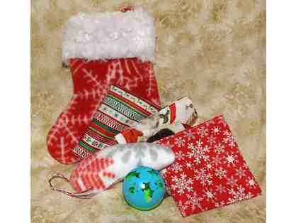 Christmas Stocking with Handmade Catnip Toys