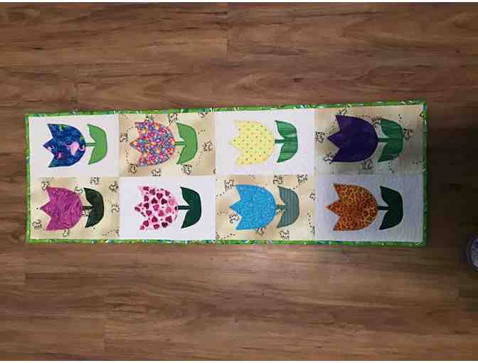 Reversible Quilted Spring Kitty Table Runner