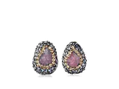 Pink Druzy Stud Earrings