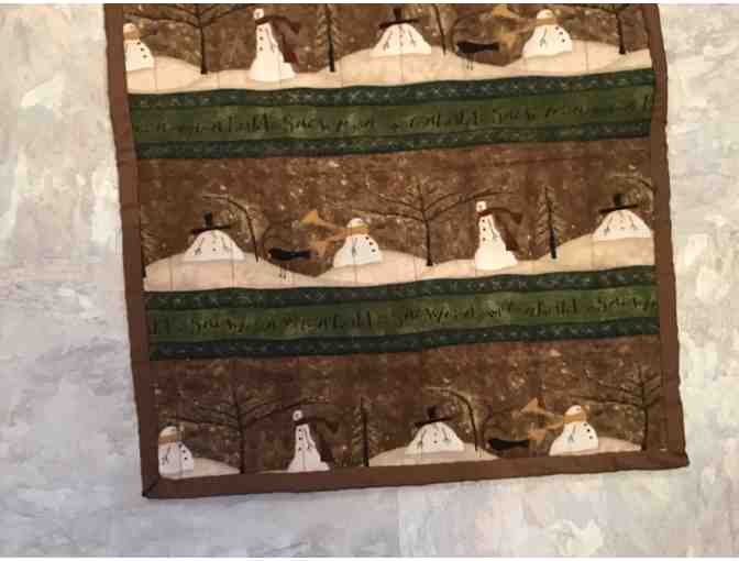 Handmade Snowman Reversible Table Runner