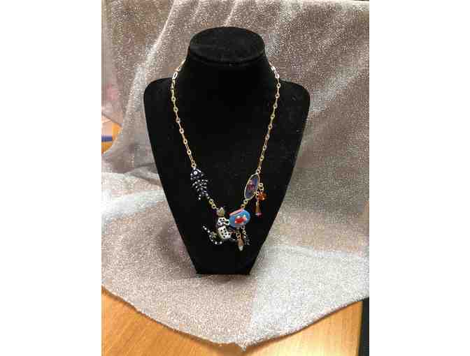 Betsey Johnson Cat Fish Bowl Necklace