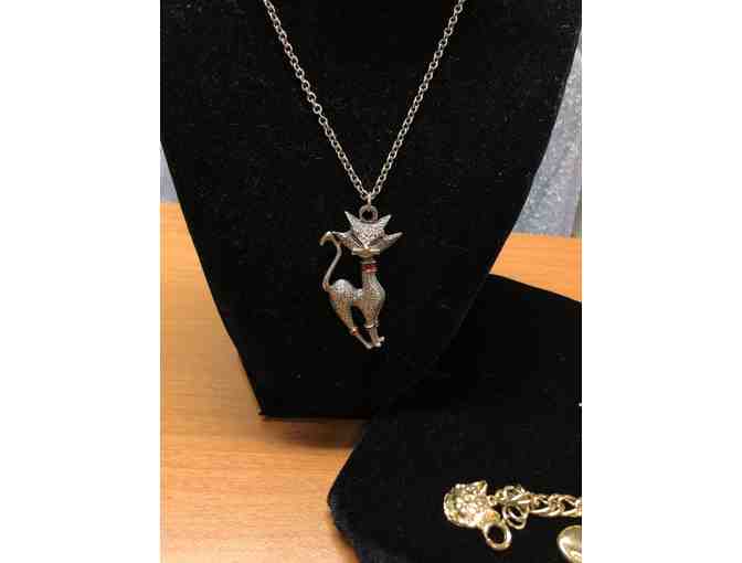 Cat Vintage Jewelry 3-Piece Set