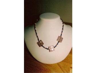 Necklace & Bracelet Set - Frosted Lavender Glass