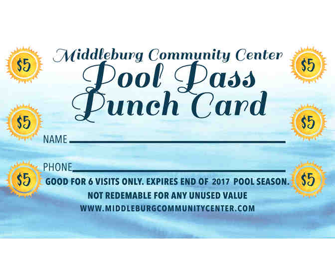 Pool Passes and Snack Shack Passes for MCC Pool