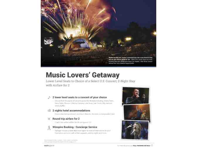 Music Lovers Getaway for Two with Airfare