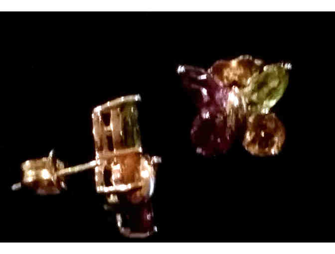 HANDCRAFTED 18K GOLD BUTTERFLY EARRINGS WITH GEMSTONES