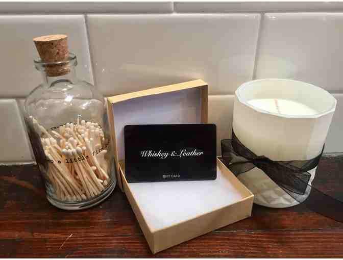 Whiskey + Leather $133.00 Gift Certificate + Candle