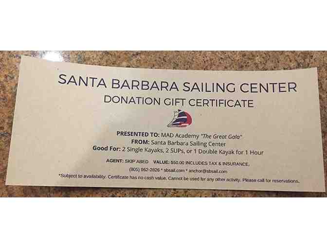 Santa Barbara Sailing Center - 4 Person Kayak, 2 SUPs or 1 Double Kayak for 1 Hour