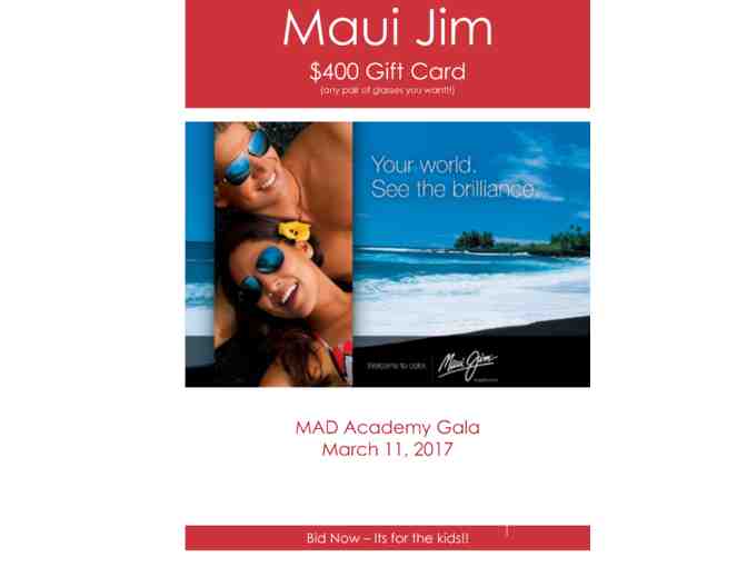 Maui Jim Gift Certificate for Up To $400