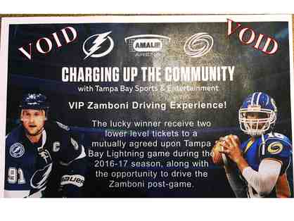 VIP Zamboni Driving Experience - 2 lower level tickets and a chance to drive the Zamboni