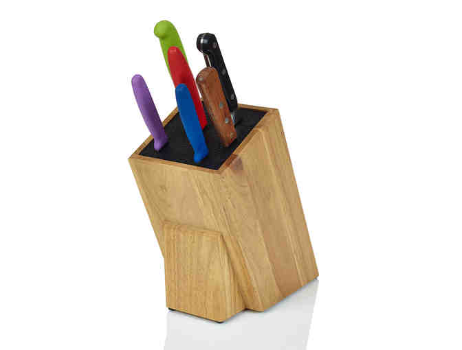 Kapoosh Dice Knife Block, Bamboo Wood