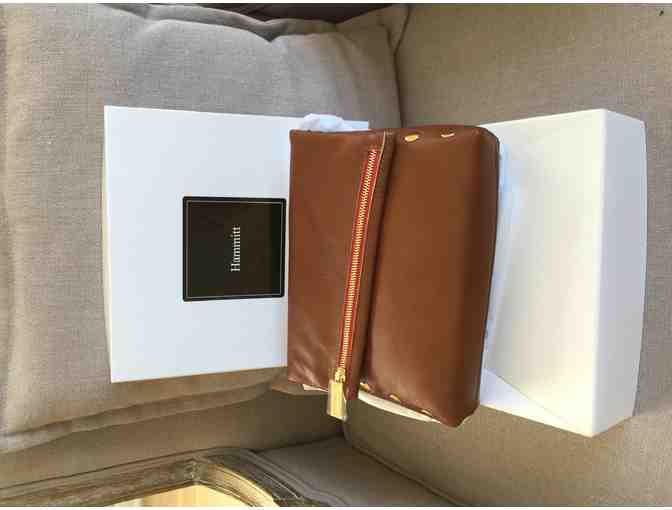 Hammitt: VIP  Cognac Bag with Red and Gold zipper