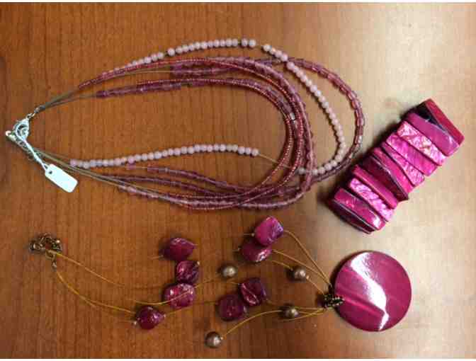 Scarves of Love - Ladies pink scarf and pink jewelry