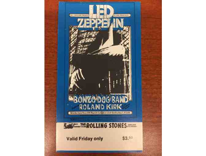 Autographed Robert Plant Back Stage Pass and Led Zeppelin 1969 Vintage Ticket
