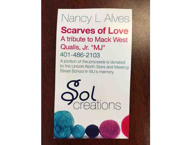 Scarves of Love - Peach, Grey, and Yellow Infinity Scarf