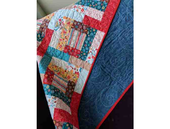 'Penn Dutch Revisited' Red & Teal Quilt
