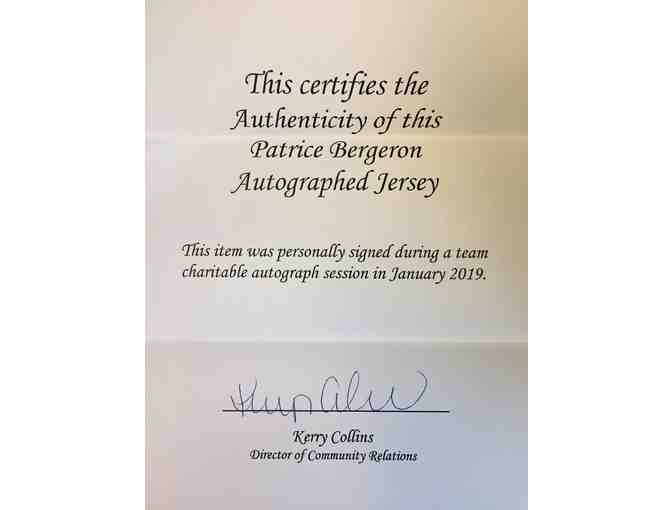 Autographed Patrice Bergeron Boston Bruins Jersey