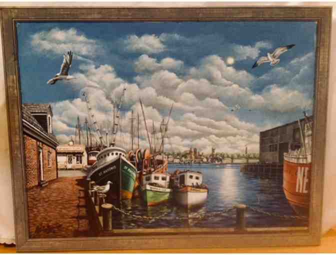 New Bedford Waterfront - Painting by A. Victor Augusto