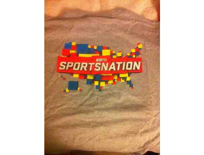 Max Kellerman, Marcellus Wiley, & All Pro Brandon Marshall Autograph SportsNation t-shirt