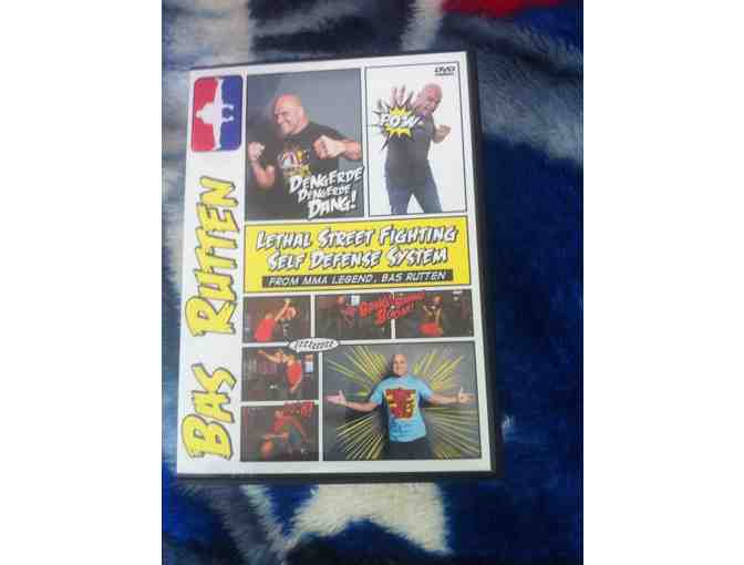 Bas Rutten's Lethal Street Fighting Self Defense System DVD, autographed, plus t-shirt