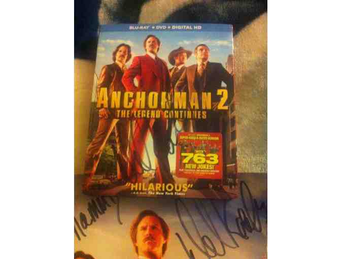 David Koechner autograph Anchorman 2 poster and blu-ray