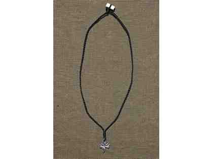 Quique Diaz braided cord and Lotus Pendant Necklace