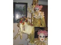 Carousel Horse (paper-mache) with porcelain Doll (Chantelle)