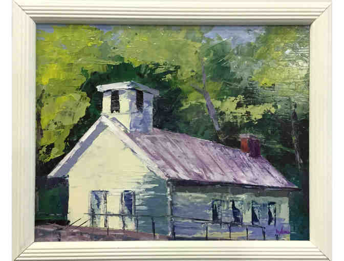 Oil on panel by Patti Mollema titled School Museum