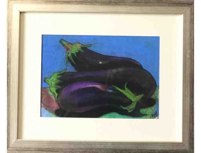 Mixed media piece titled Eggplants by Patricia Hendricks Constantine