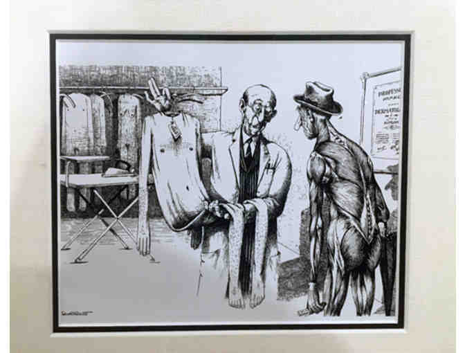 Set of four sly, humorous prints about surgery