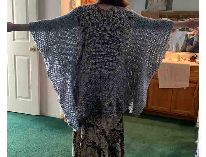 Hand Knitted Shawl by a visually impaired artist from the Braille Institute