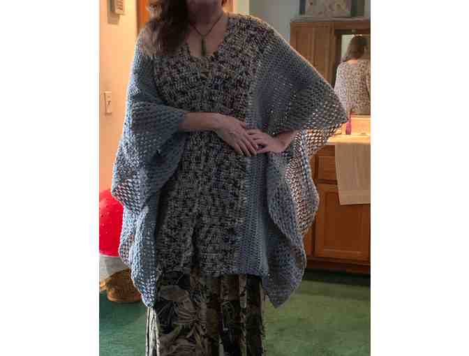 Hand Knitted Shawl by a visually impaired artist from the Braille Institute