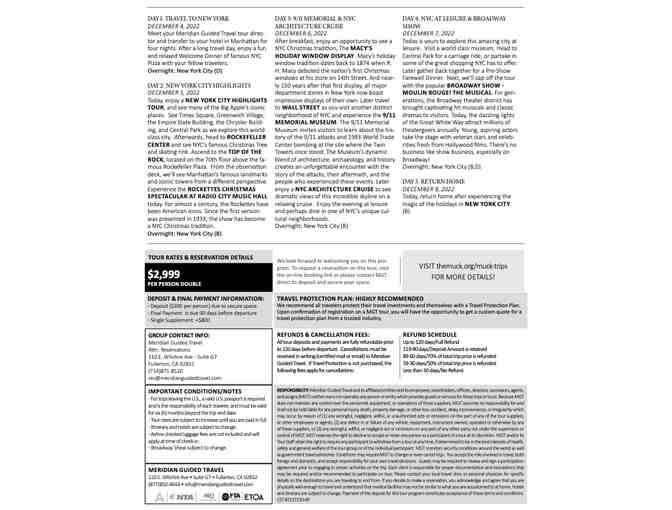 Trip for TWO To New York City This Holiday Season/Dec 4 - 8, 2022 W/The Muck