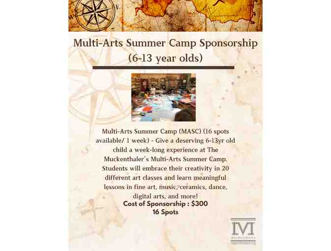 Sponsor a deserving child for a week at our 2024 Multi-Arts Summer Camp!